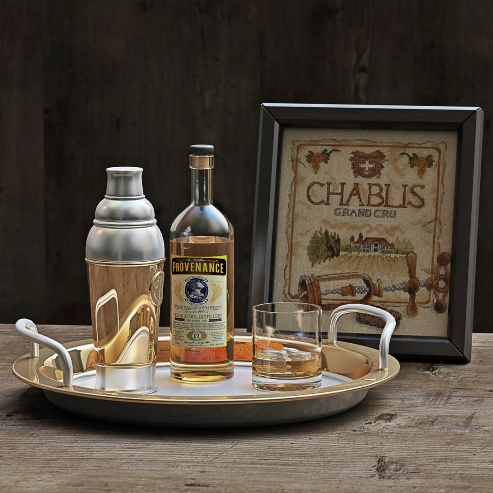 kitchen – Set of whisky 65 3D Model