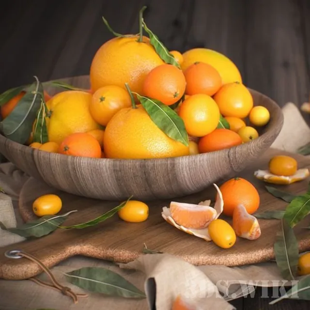 kitchen – Set with oranges 3D Model