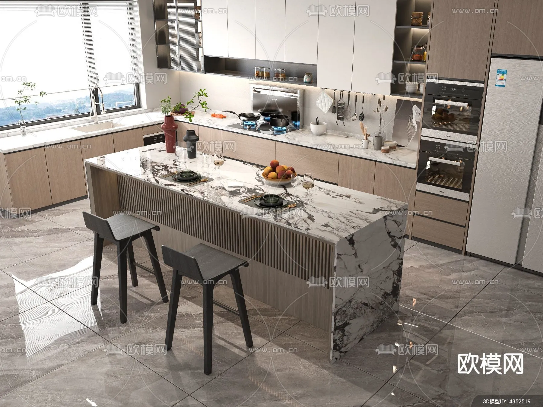 KITCHEN SETS – VRAY / CORONA – 3D MODEL – 1464