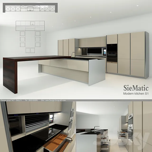 Kitchen – SieMatic – Modern Kitchen-S1 3D Model