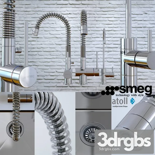 Kitchen Sink and Faucet Smeg 3D Model Download