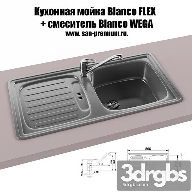 Kitchen sink Blanzo Flech and Smiesetiel Blanzo Vega 3D Model Download