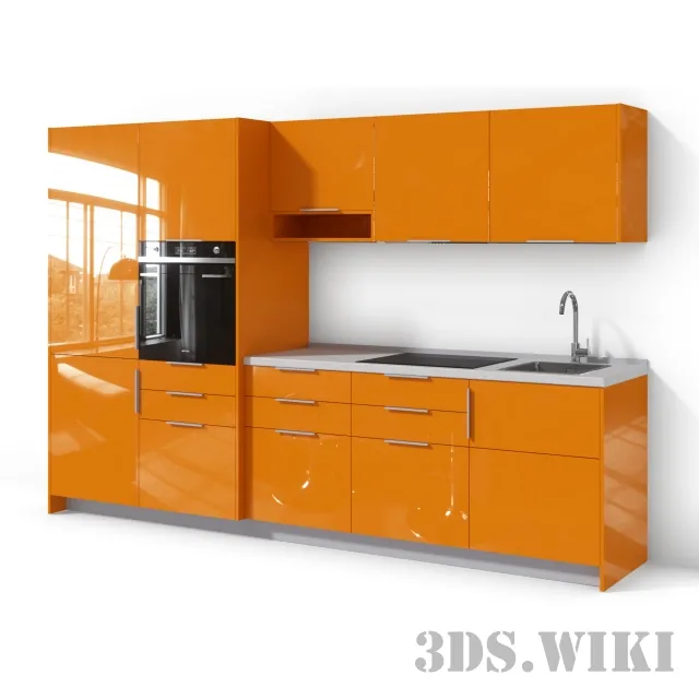 kitchen – Small orange kitchen 3D Model