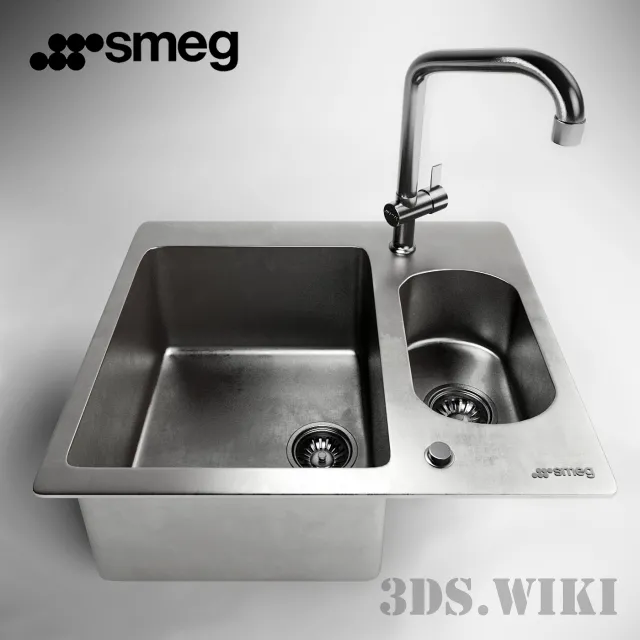 kitchen – Smeg SRO3416 sink 3D Model kitchen – Smeg SRO3416 sink 3D Model
