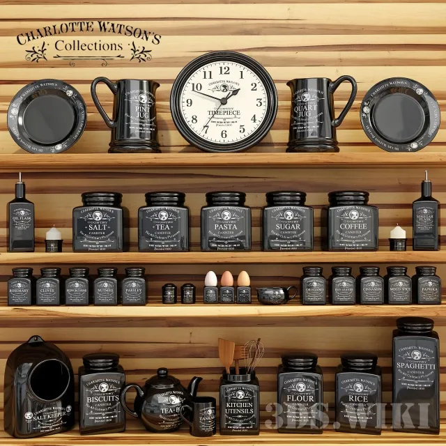 kitchen – Spice Set Charlotte Watson Black 3D Model