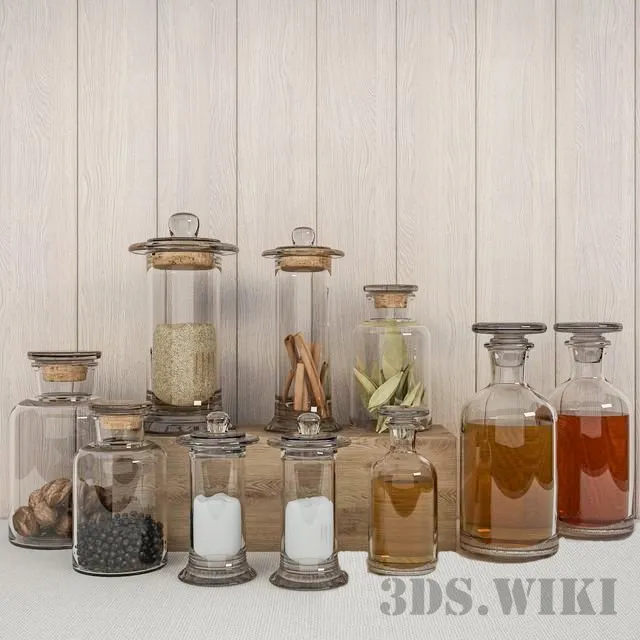 kitchen – Spices set in jars 3D Model