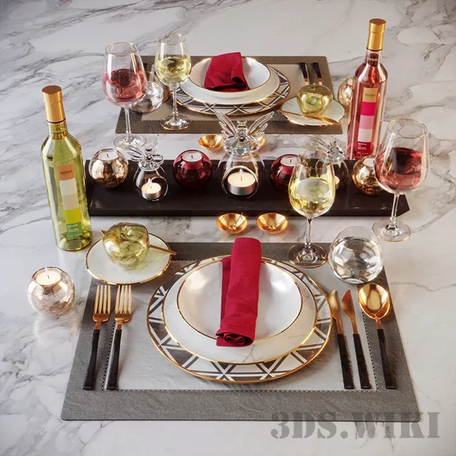 kitchen – Table setting Casa de Perrin Carrara 3D Model