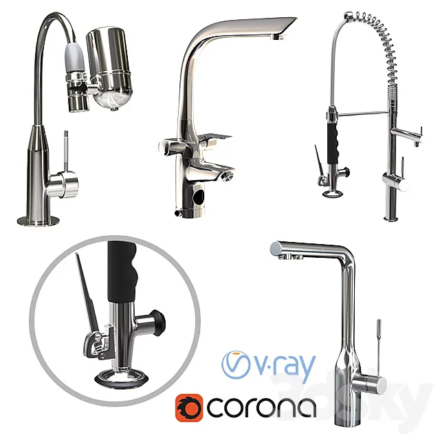 Kitchen taps 3D Model