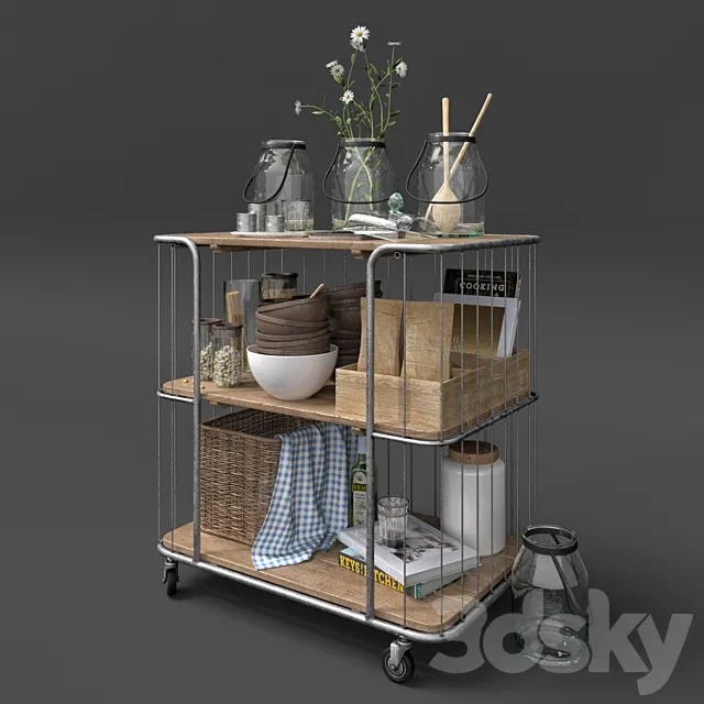 Kitchen trolley. Kitchen Set Stockholm. 3D Model