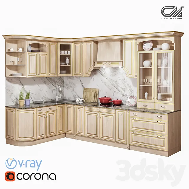 Kitchen “Valencia” angular 3DModel