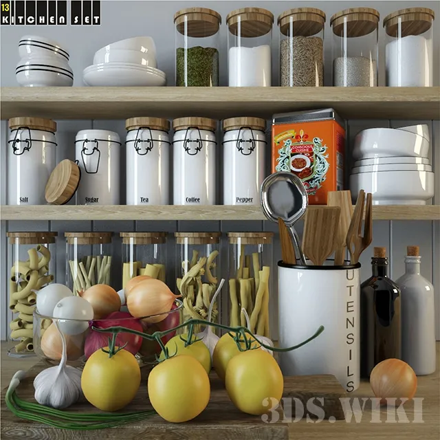 kitchen – Vegetables and spices 3D Model