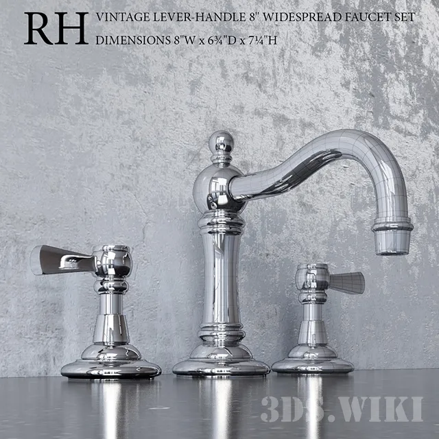 kitchen – VINTAGE LEVER-HANDLE 8in WIDESPREAD FAUCET SET 3D Model