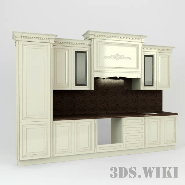 kitchen – White classic kitchen 3D Model