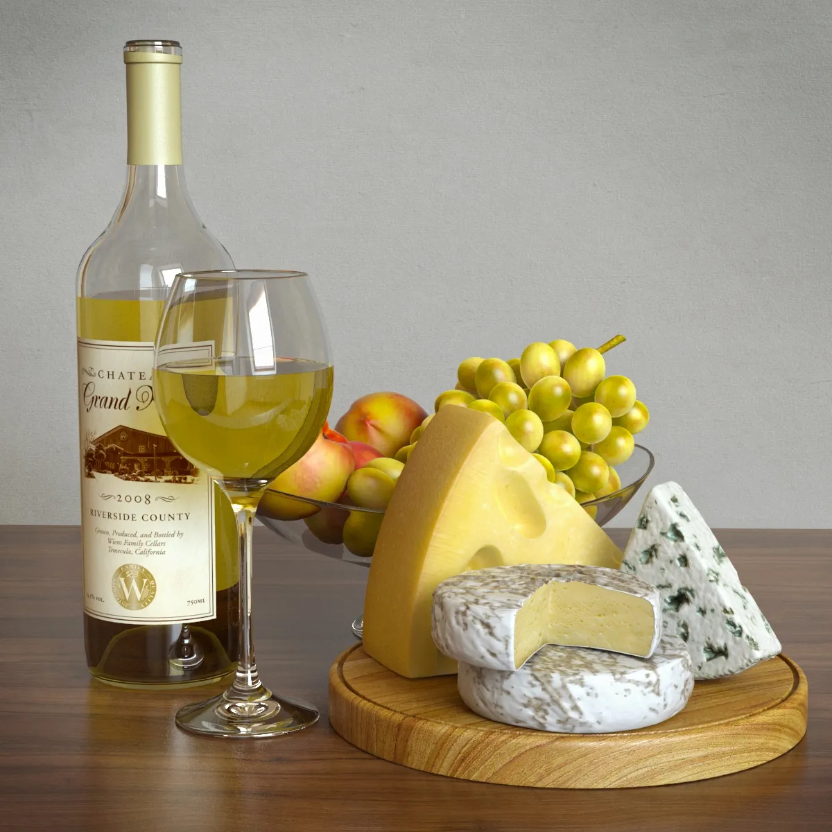 kitchen – White wine and cheese 12 3D Model