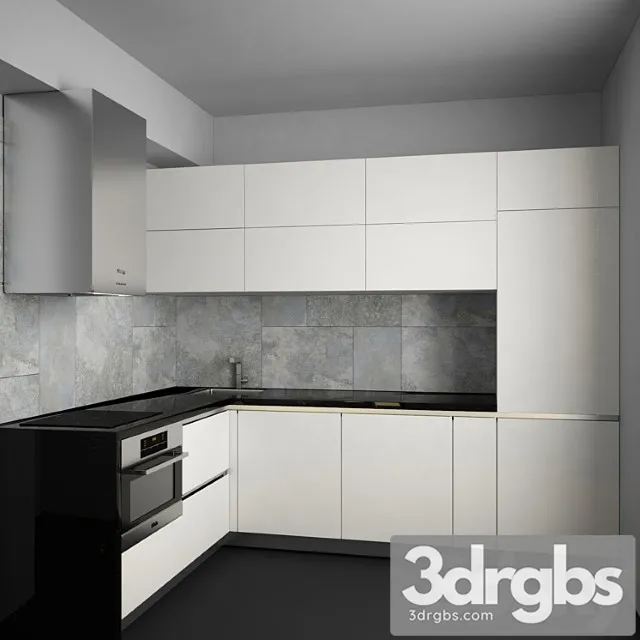 Kitchen With Appliances 3D Model Download
