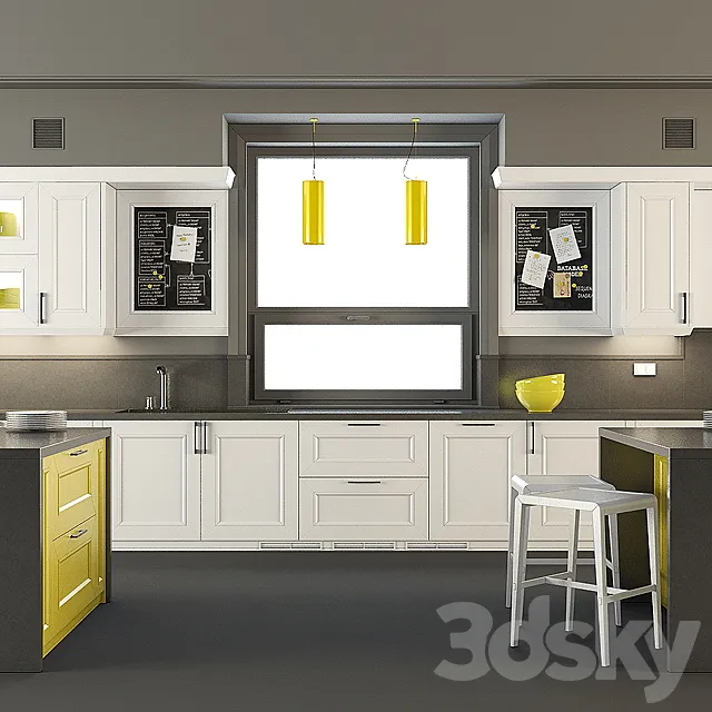 Kitchen with island 3DModel