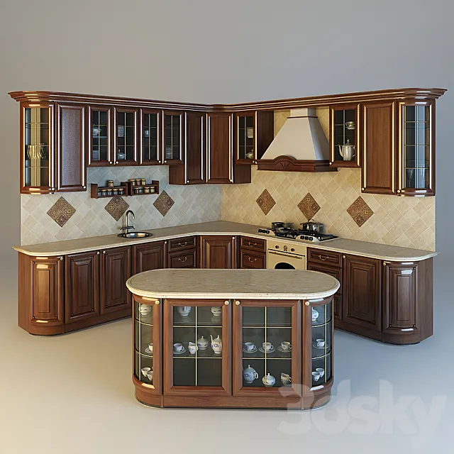 kitchen with island 3DModel