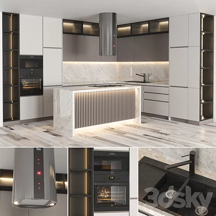 Kitchen_Modern03 3D Model Free Download Kitchen_Modern03 3D Model Free Download