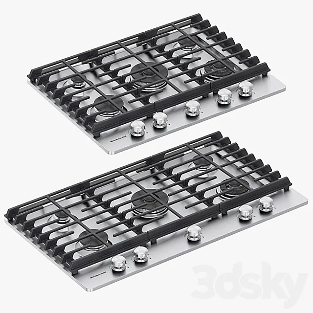 KitchenAid – 5-Burner Gas Cooktops with Griddle 3DModel