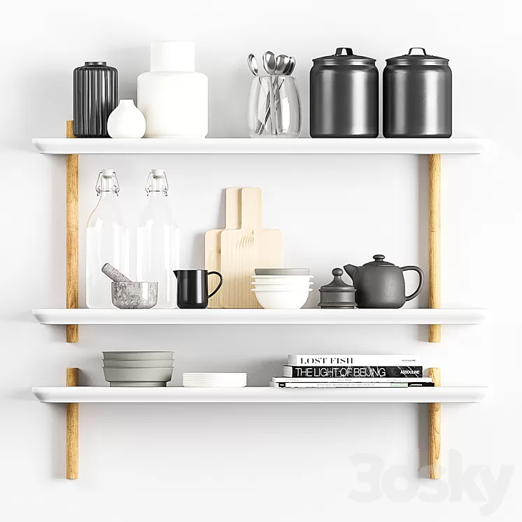 Kitchenware with decor 3D Model