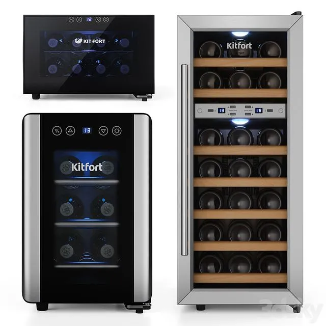 Kitfort wine cabinet set 3D Model Kitfort wine cabinet set 3D Model