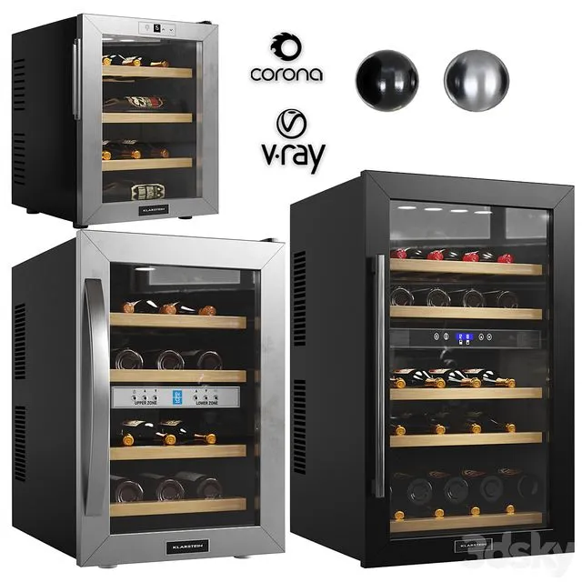 Klarstein wine coolers 3D Model Klarstein wine coolers 3D Model