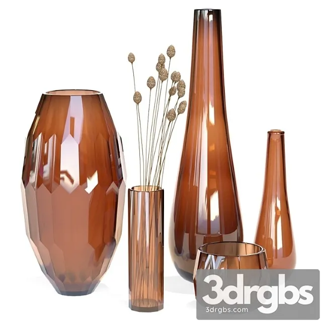 Klassik Studio Vases Amber Set 3D Model Download