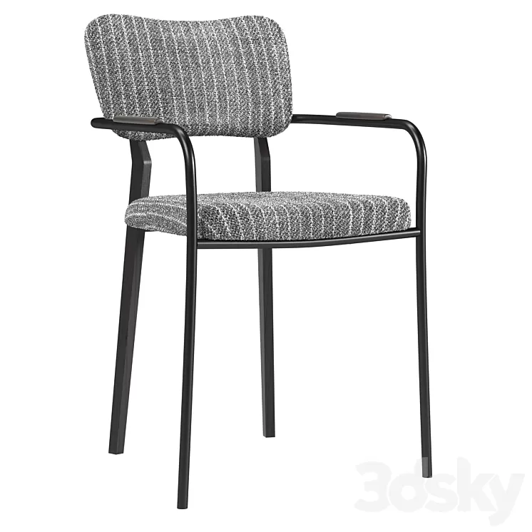 Klee Gray Bouclé Dining Chair 3D Model Free Download