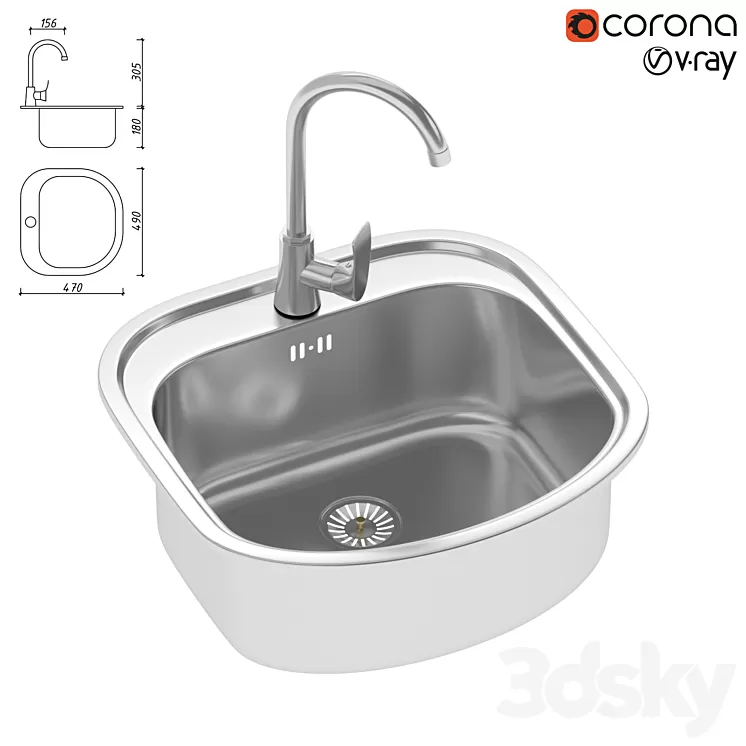 Klio Maidsinks 47×49 3D Model Klio Maidsinks 47×49 3D Model