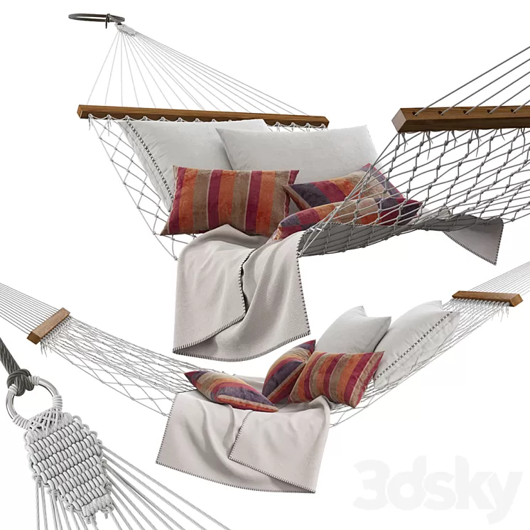 Knitted hammock 3D Model Knitted hammock 3D Model