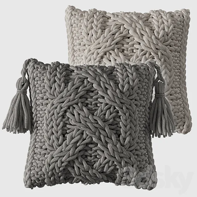 Knitted pillows 3D Model Knitted pillows 3D Model