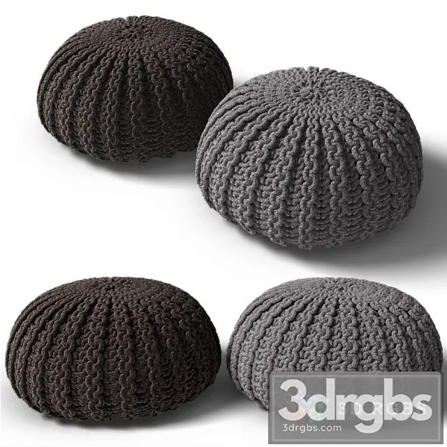 Knitted Poof 2 3D Model Download