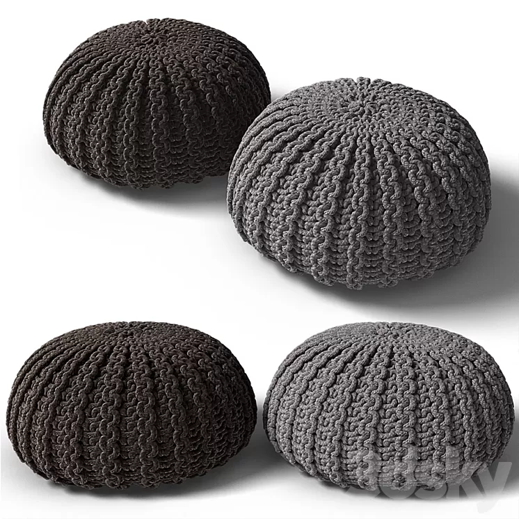 Knitted poof 2 3D Model