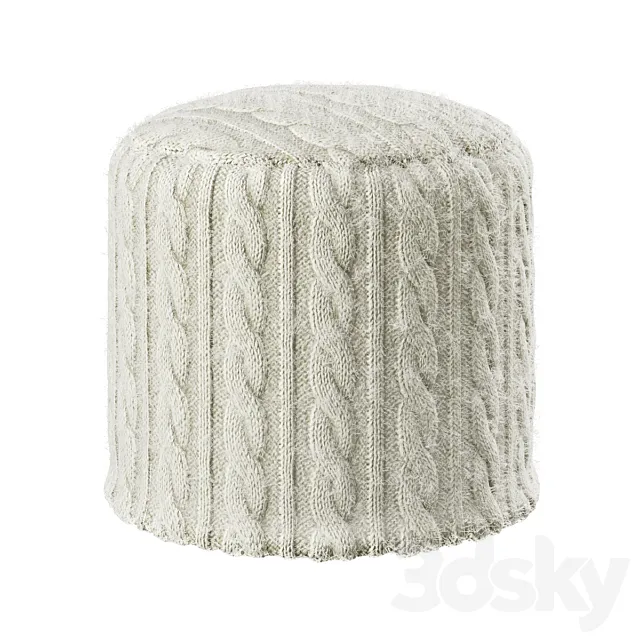 Knitted pouf 3D Model Knitted pouf 3D Model