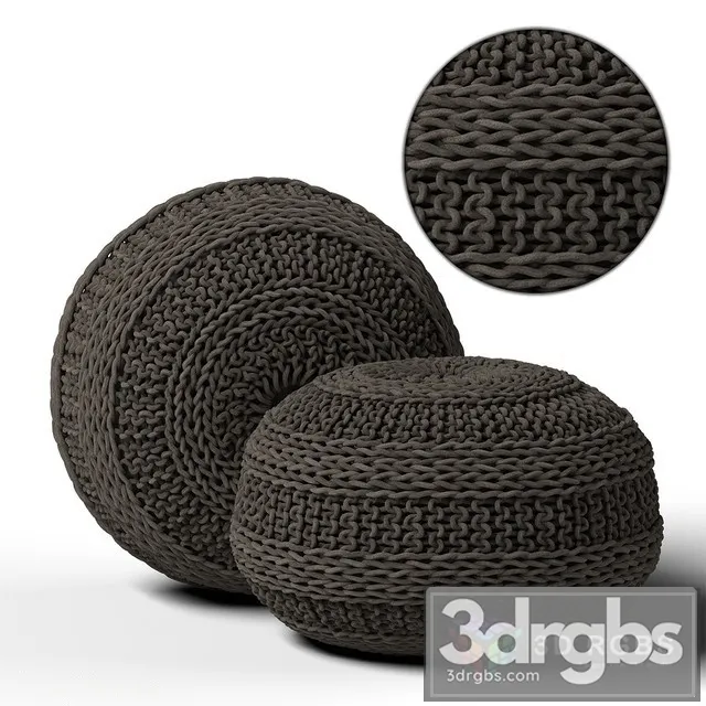 Knitted Pouf 3D Model Download