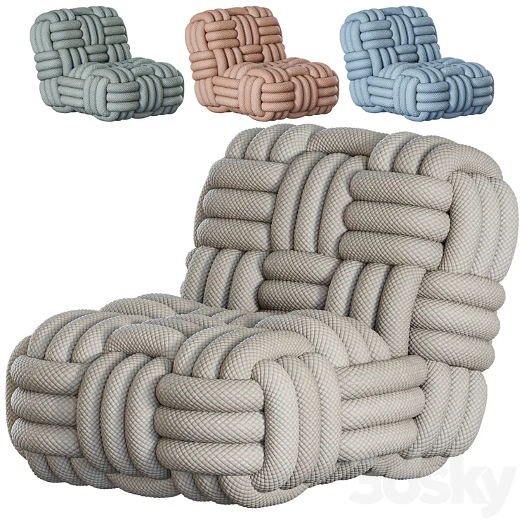 Knitty Lounge Chair by Moooi 3D Model Free Download