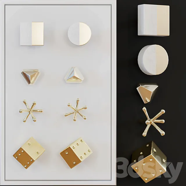 KNOB HOUSE – furniture handles Set 1 3DModel KNOB HOUSE – furniture handles Set 1 3DModel