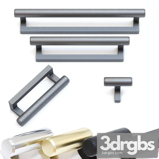 Knob House Furniture Handles Set 4 3D Model Download