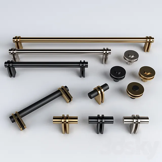 Knob House V12 Furniture Handle Set 3DModel Knob House V12 Furniture Handle Set 3DModel