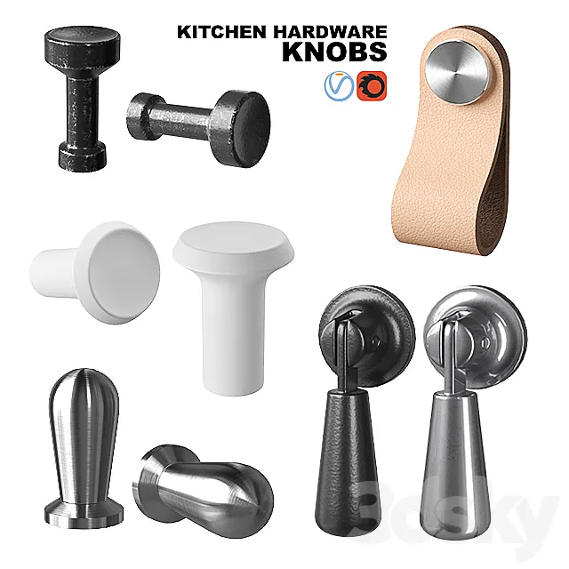 Knob Set IKEA 3D Model