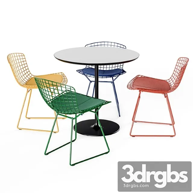 Knoll bertoia side chair arper dizzy table