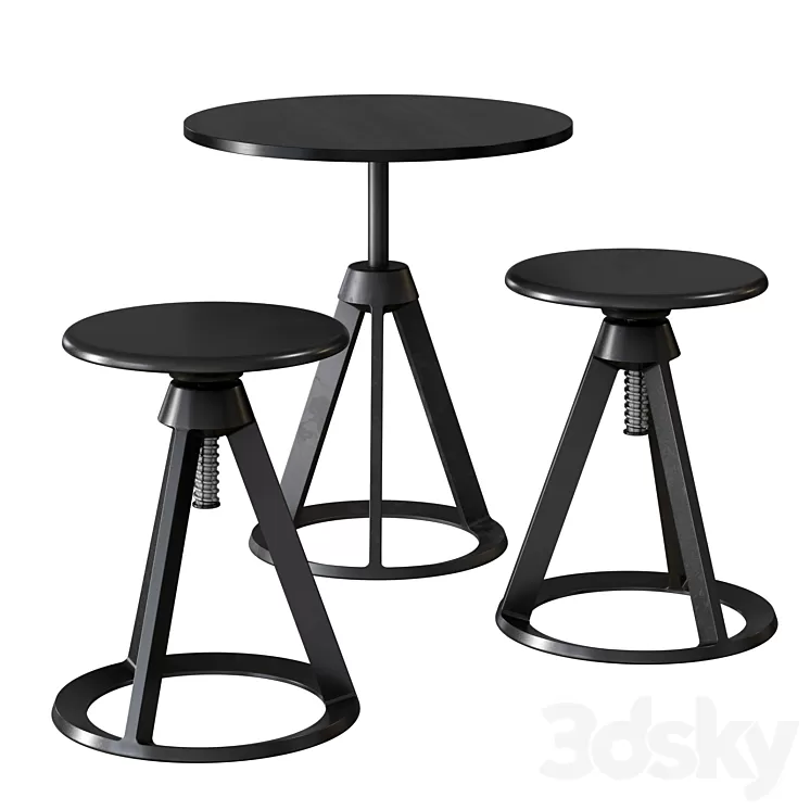 Knoll Piton Table and Chair 3D Model Knoll Piton Table and Chair 3D Model