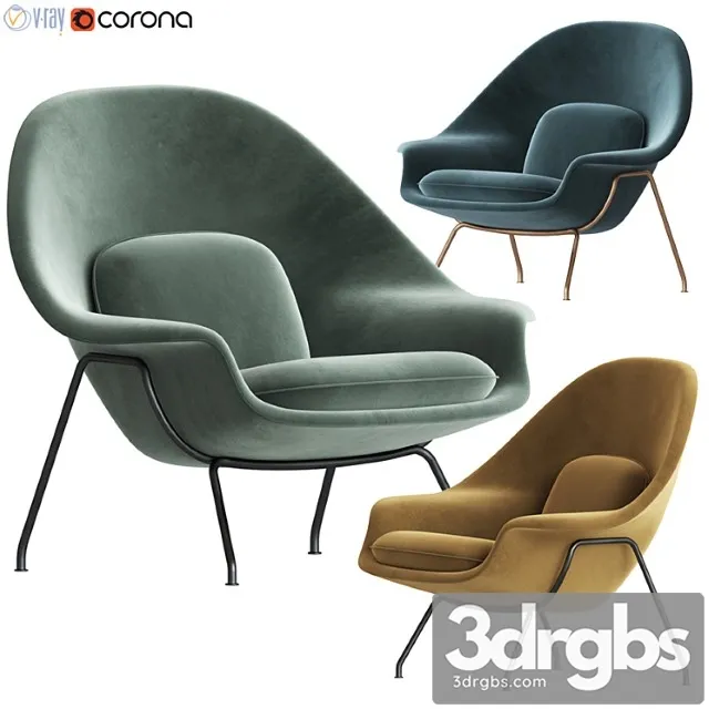 Knoll saarinen womb chair 3D Model Download
