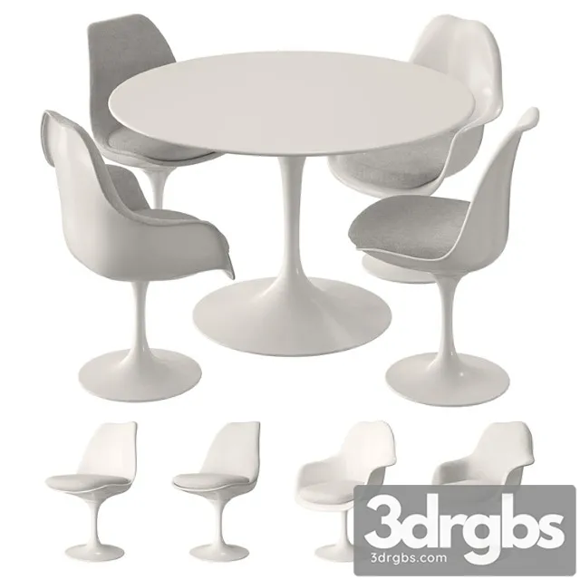 Knoll Tulip Table Set 3D Model Download