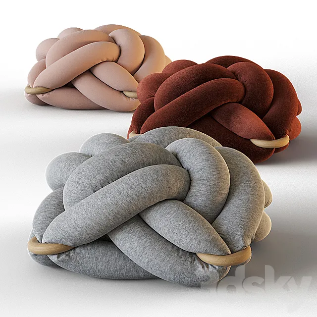 Knot floor cushion 3D Model Knot floor cushion 3D Model