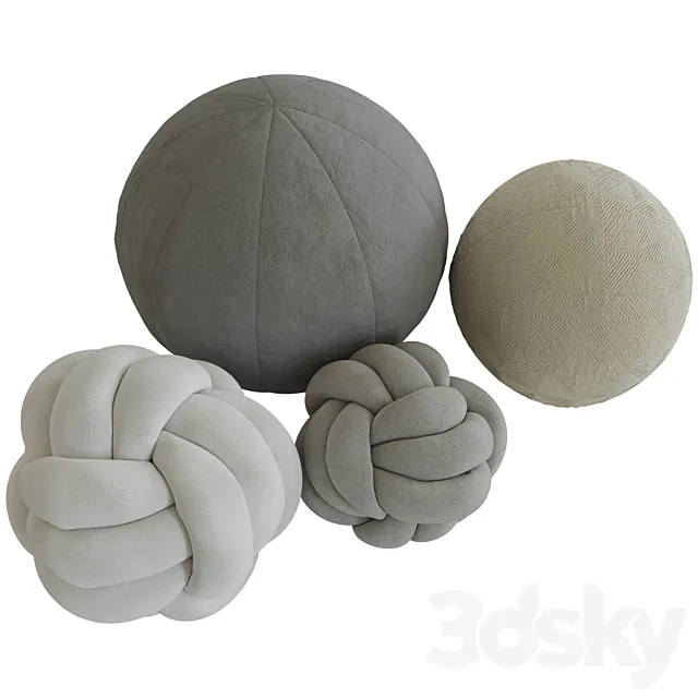 Knot pillow and sphere pillow 3D Model Knot pillow and sphere pillow 3D Model