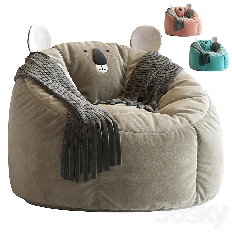 Koala Bean Bag Chair 3D Model Free Download