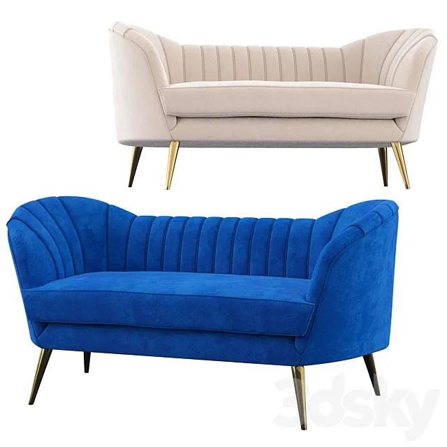 Koger Chesterfield Loveseat 3D Model