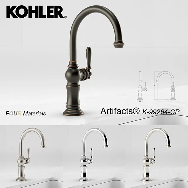 KOHLER Artifacts Bar Faucet 3D Model
