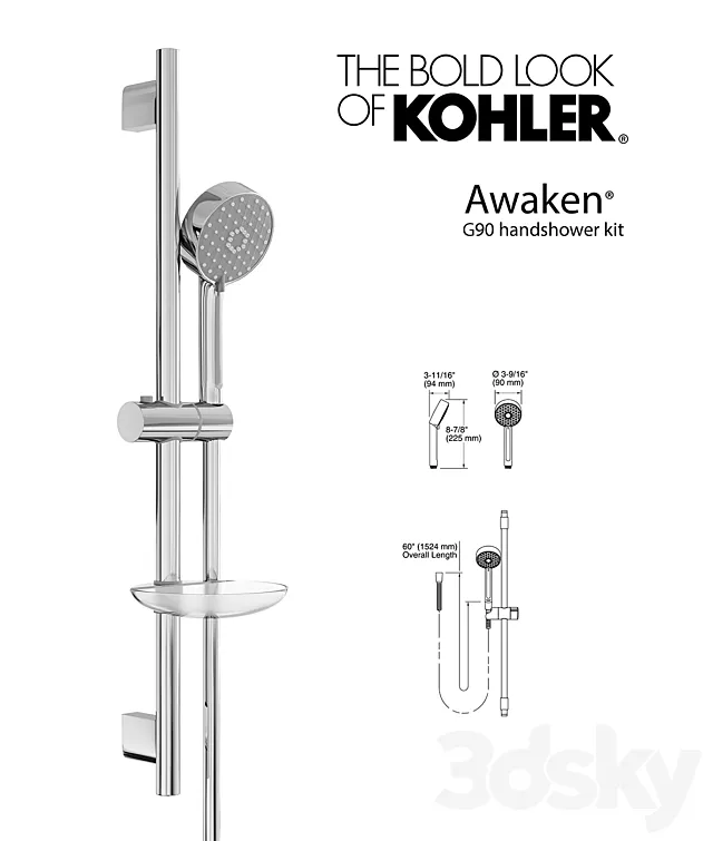 Kohler Awaken® G90 handshower kit 3D Model
